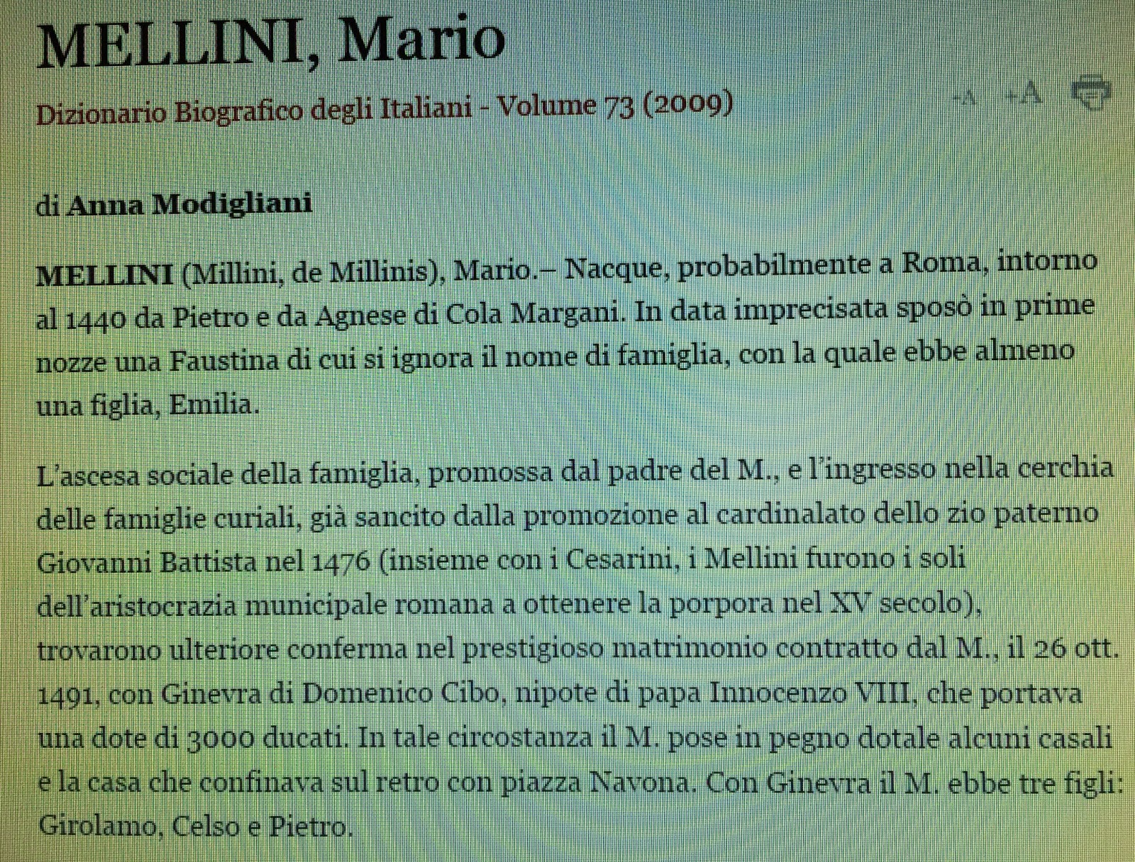 Conti di Panico El padre de Giovanni Garzía Mellini, Mario Mellini