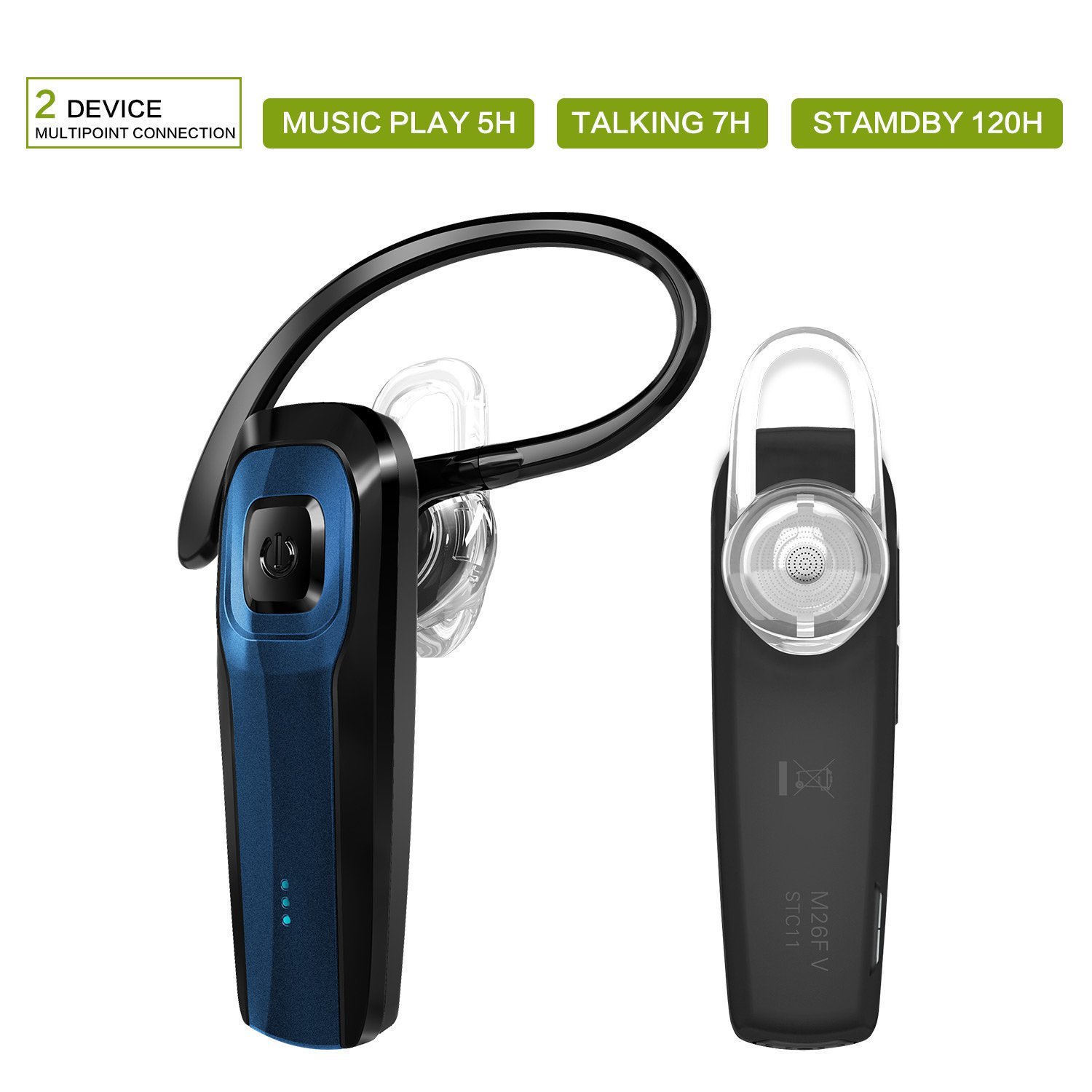 Toorun M26 Bluetooth V4.1 Headset with Noise Cancelling Mic and Voice