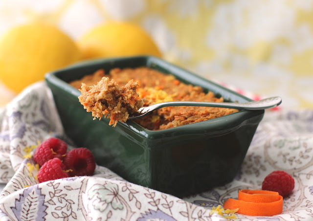 If you like baked oatmeal, then you'll LOVE this Carrot Cake Quinoa Flake Protein Loaf recipe! It's low fat, sugar free, gluten free, and vegan too.