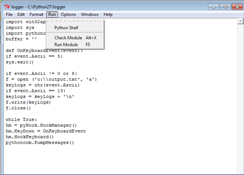 The Kingdom Of Hackerzzzz: Create Keylogger Using Python 2.7