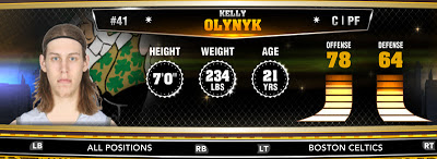 NBA 2K13 Celtics Kelly Olynyk - Round 1 13th Overall