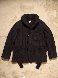 FWK by Engineered Garments "Shawl Collar Knit Jacket in Dk.Grey Cable Knit" Fall/Winter 2015 SUNRISE MARKET