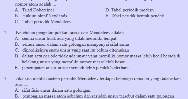 Jawaban Ulangan Tengah Semester Kelas 10 Kimia - Soal Ilmu