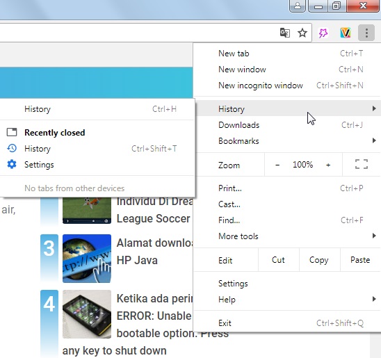Cara Mudah Hapus History Pada Browser Google Chrome