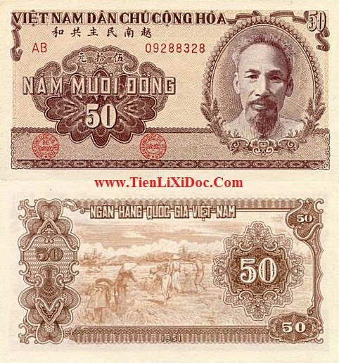 50 Đồng Việt Nam Dân Chủ 1951(Nâu)