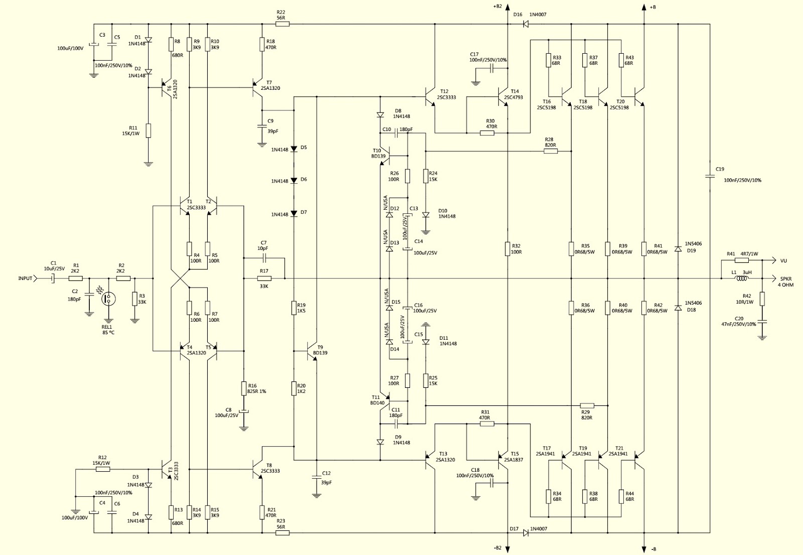 Electro help: Attack MK4800 - Hi-power professional amplifier circuit