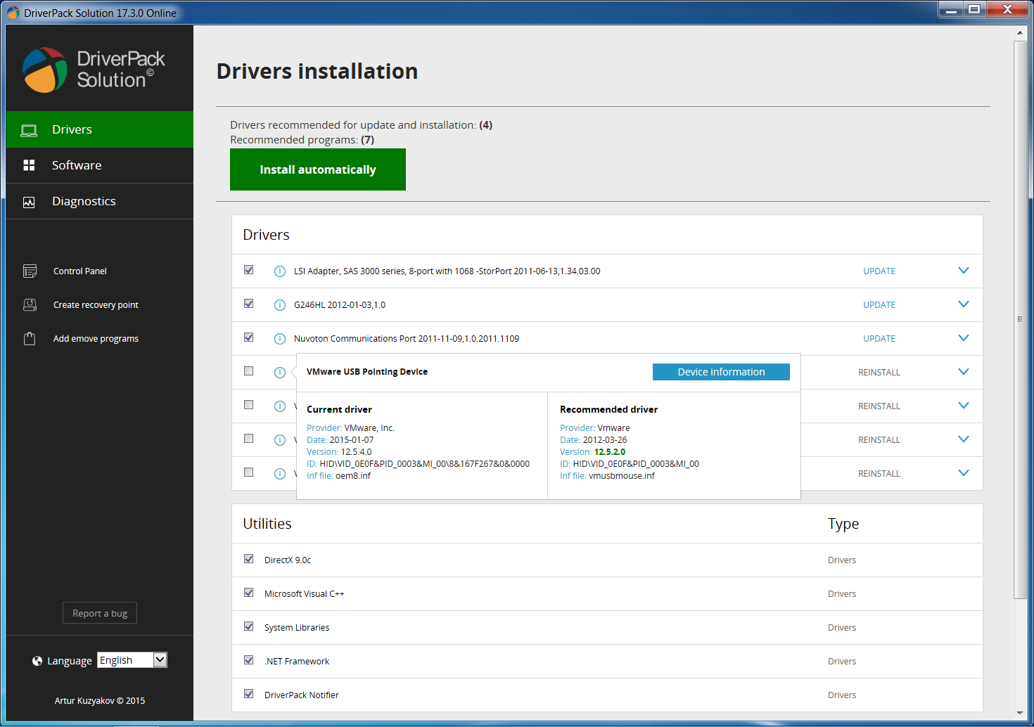 Instalador de drivers