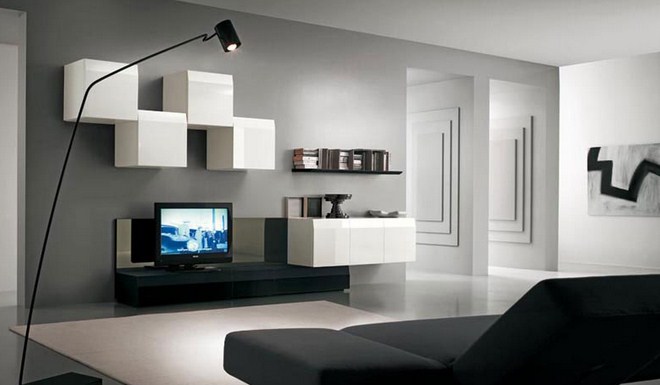 Black and white living room interior design ideas 5