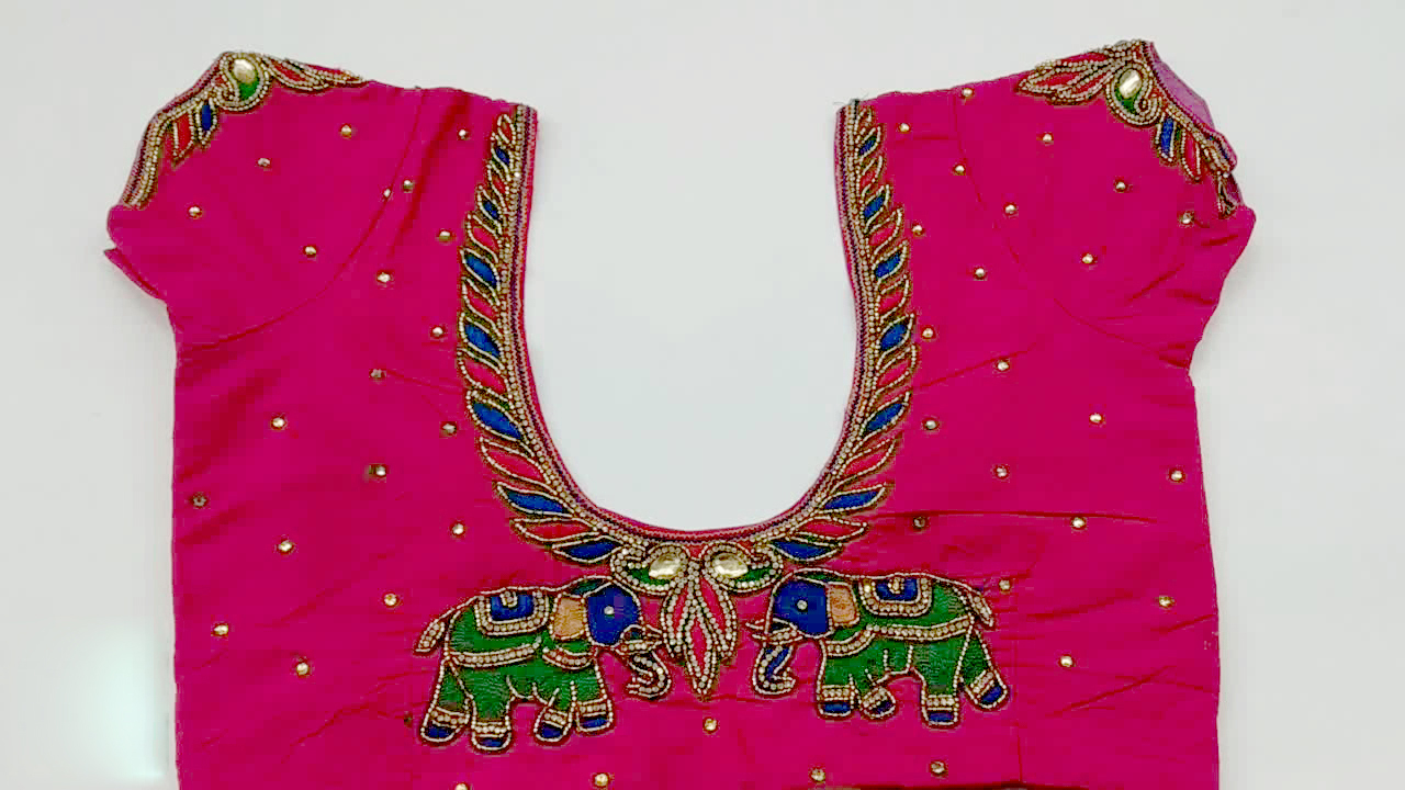 Aari Naari Gorgeous Aari Work Elephant Embroidery