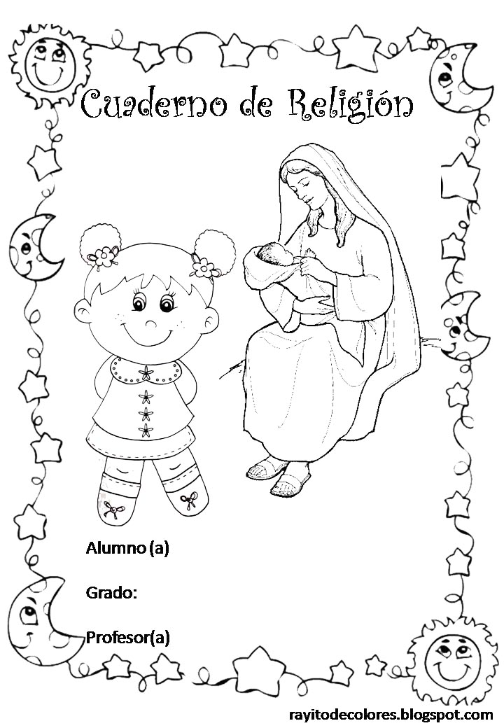 Carátula para cuaderno de religión