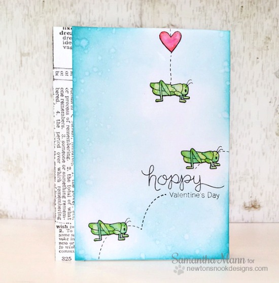 Grasshopper Valentine Card by Samantha Mann | Hoppy Days Valentine Stamp Set by Newton's Nook Designs #newtonsnook