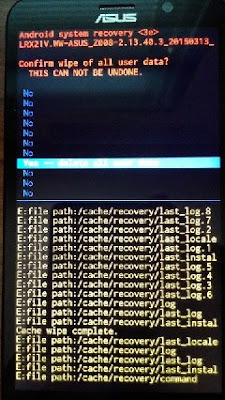cara masuk ke mode recovey di asus zenfone 2, enter to cwm mode, ke menu cwm, cara wipe data di asus zenfone, cara wipe cache partition di asus zenfone, kaskus, xda developers, android, factory reset  sarewelah.blogspot.com