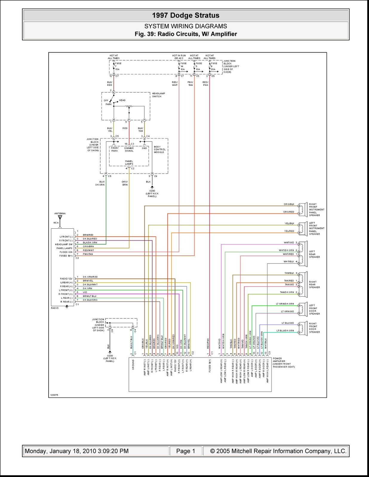 2006 Dodge Stratus Radio Wiring Diagram Wiring Diagrams Source