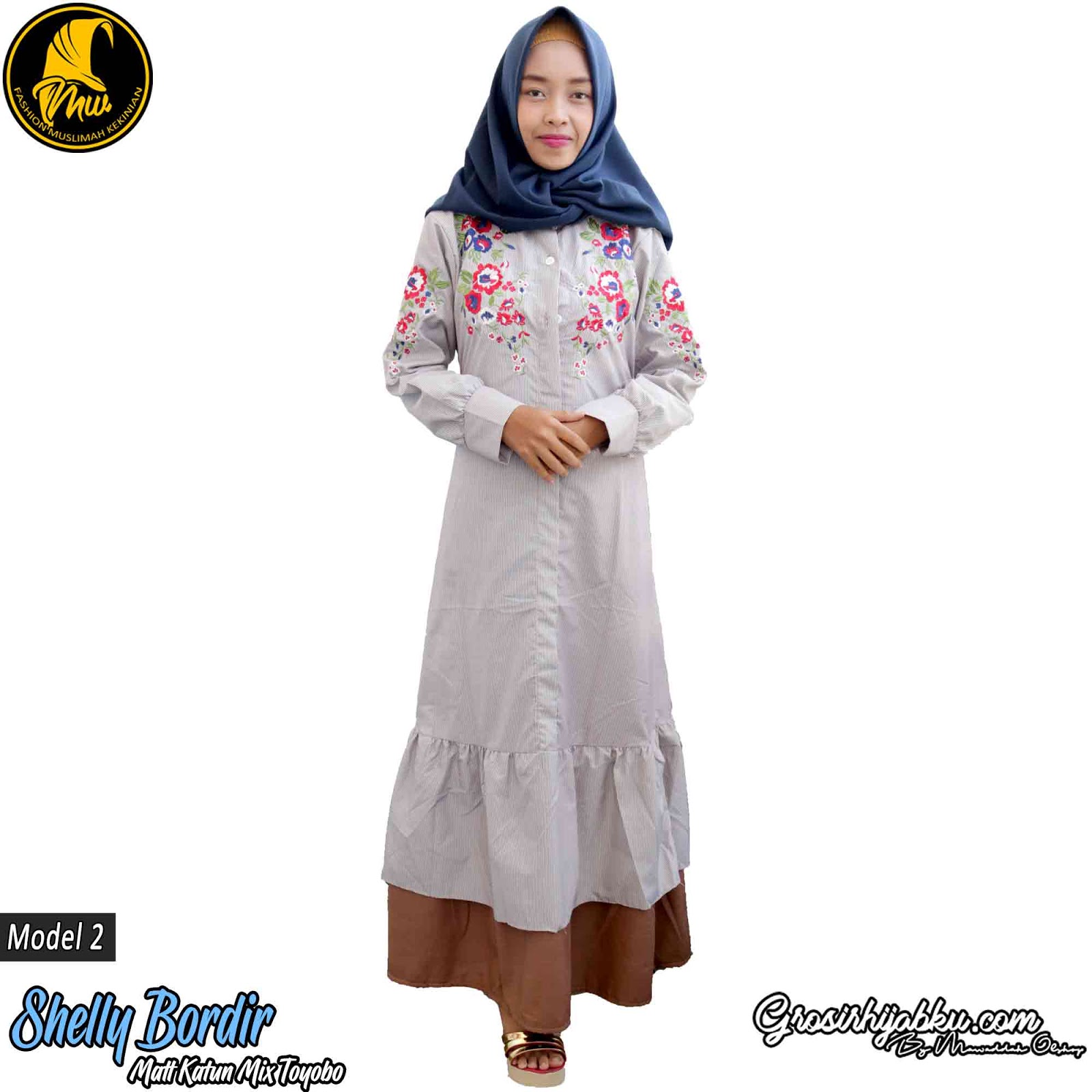 28 Model Gamis Bahan Katun Toyobo Model Baju Gamis