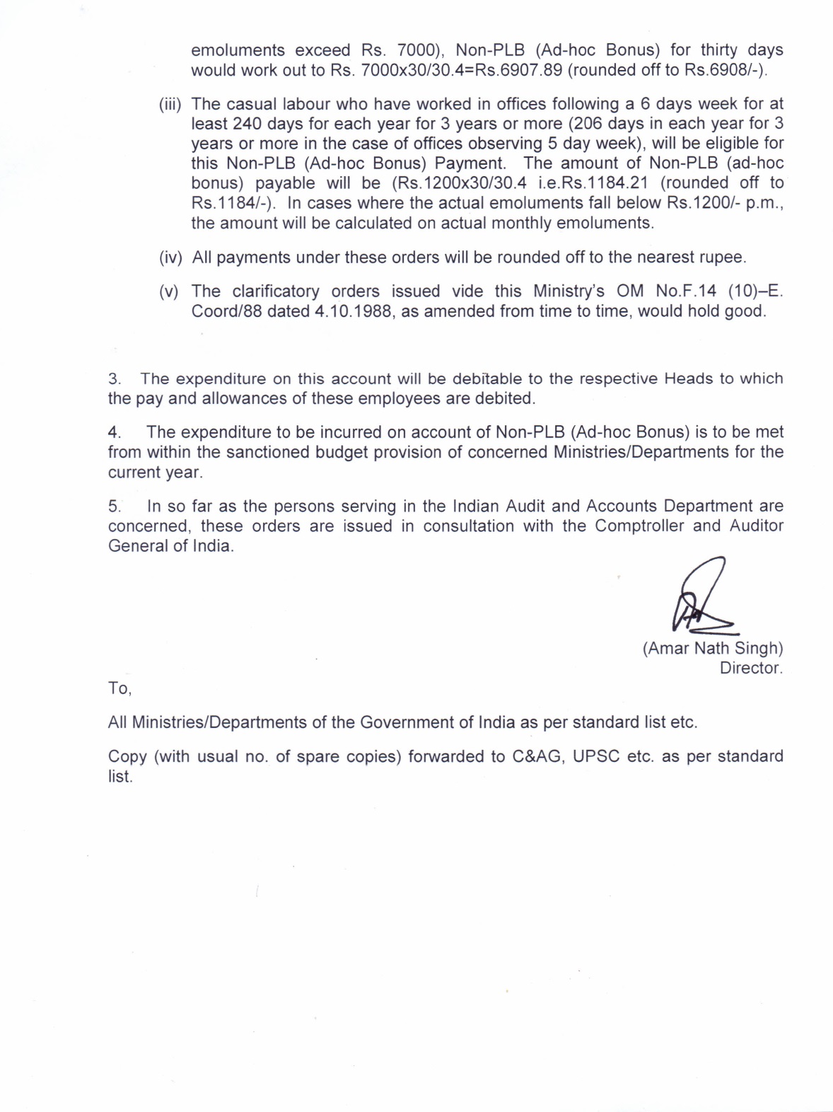 TAX EMPLOYEES FEDERATION,MUMBAI CIRCLE Adhoc bonus order