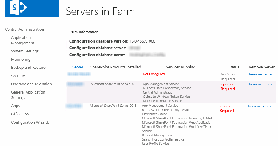 Sharepoint 2013 upgrade required Sharepoint 2013 upgrade required
