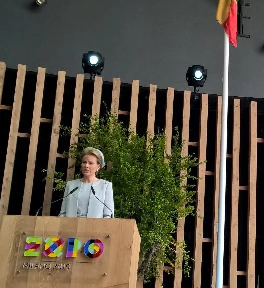 Queen Mathilde of Belgium attends the opening ceremony of the national day of Belgium at the Expo 2015