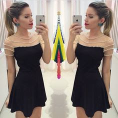 vestido preto curto festa casamento