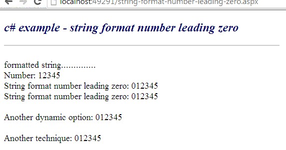 Html Format Number Leading Zero | c how to format a string as a number with leading zero Html Format Number Leading Zero | c how to format a string as a number with leading zero