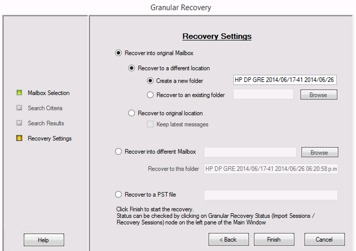 Blog de tecnología HPE Data Protector Restore de buzón de Exchange