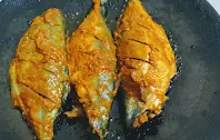 Cooking Mackerel bangda fish in iron skillet tawa fry Recipe