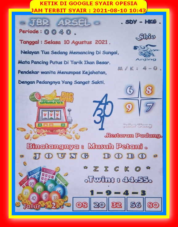 Syair Sdy 10 Agustus 2021 Kode Syair Sgp Syair Hk Syair Sydney 2021