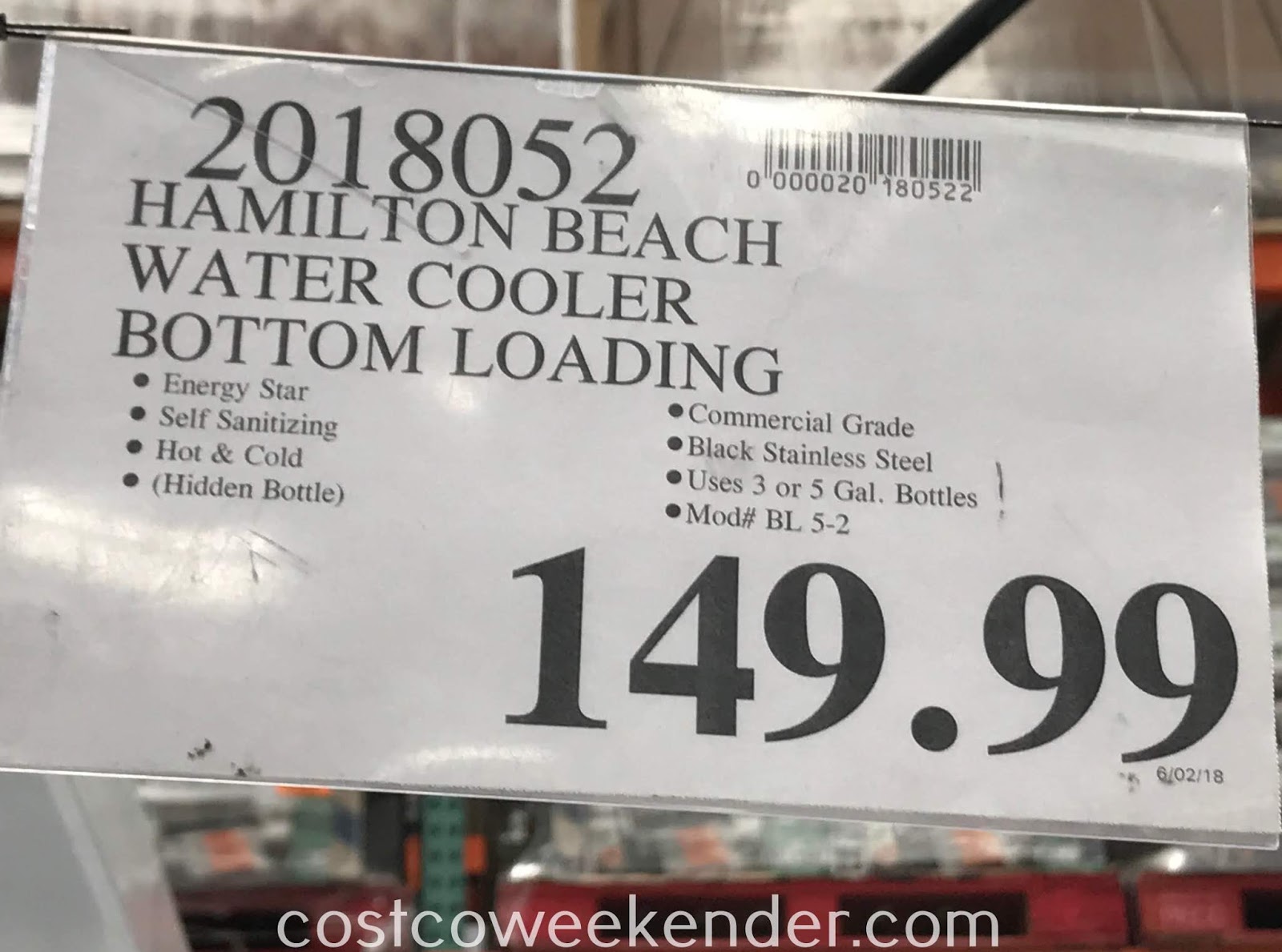 Hamilton Beach Bottom Loading Water Cooler Costco Weekender