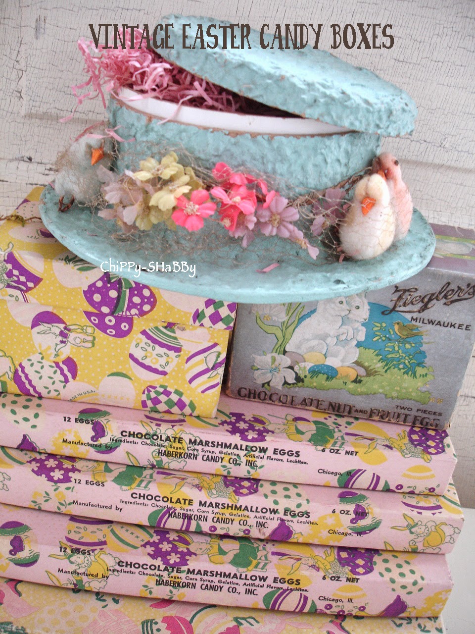 ChiPPy! SHaBBy! ViNtaGe Easter CANDY BOXES!*!*!