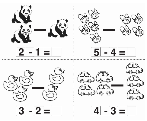 Atividades de sequência numérica, atividades de soma, atividades de subtração, atividades de adição com dominó, atividades de quantidades, atividades de raciocínio, pequenos desafios matemáticos.