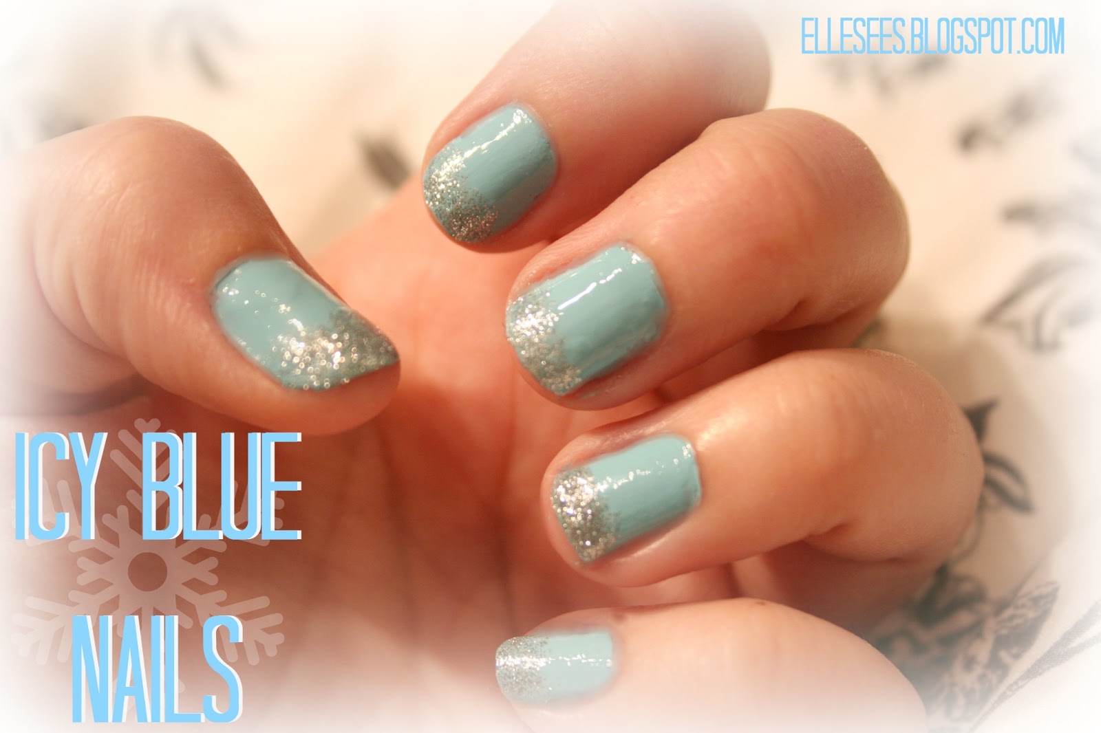 Elle Sees Beauty Blogger in Atlanta How To Icy Blue Nails