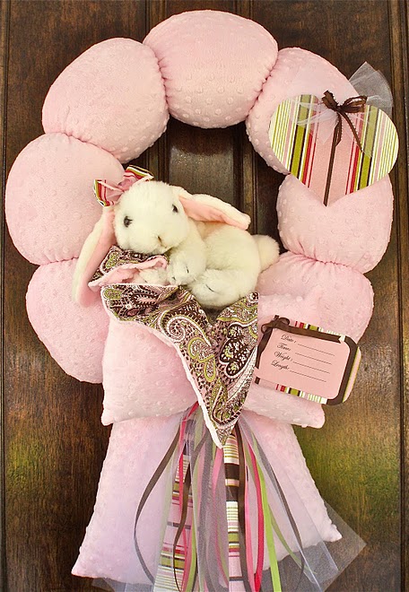 24. Custom paisley rabbit wreath to match bedding