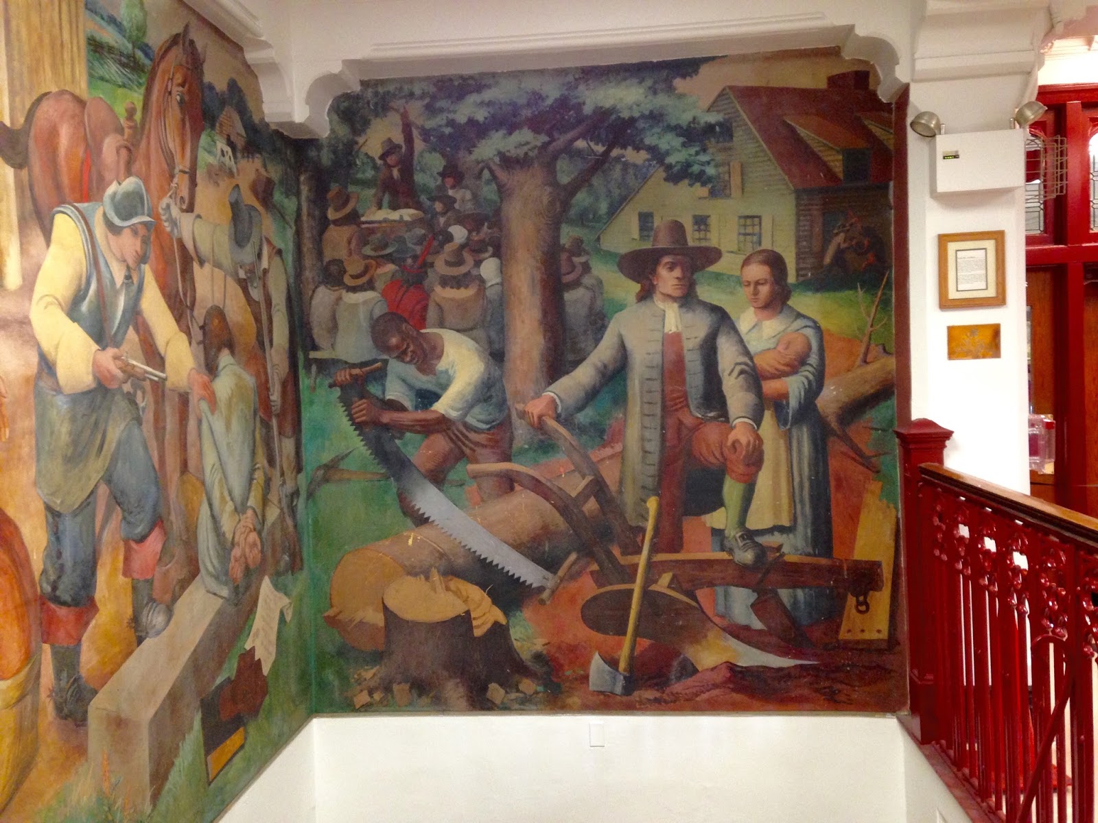 travels 1938 WPA Murals, Flushing High School, Flushing,Queens. New York, New York