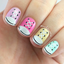 converse nails nail gel shoe lace glaze half china