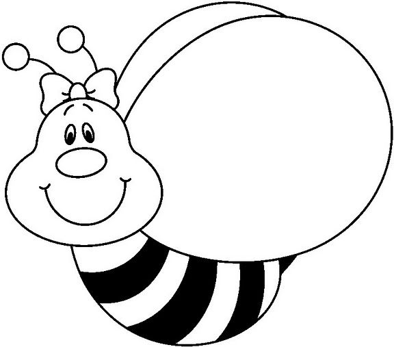cute bee clipart black and white - photo #6