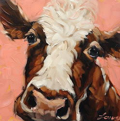 cow painting paintings cows oil animal portrait paint watercolor 6x6 farm inch canvas animals acrylic laveryart vache peinture kuh huile