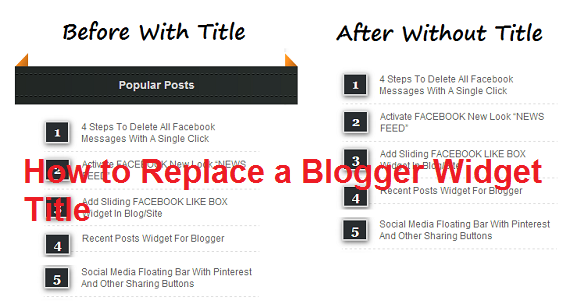 How to Replace a Blogger Widget Title : eAskme