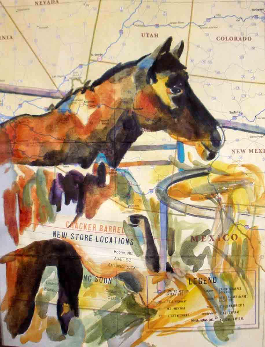 KaySmithBrushworks Stan's Horses on Cracker Barrel Map