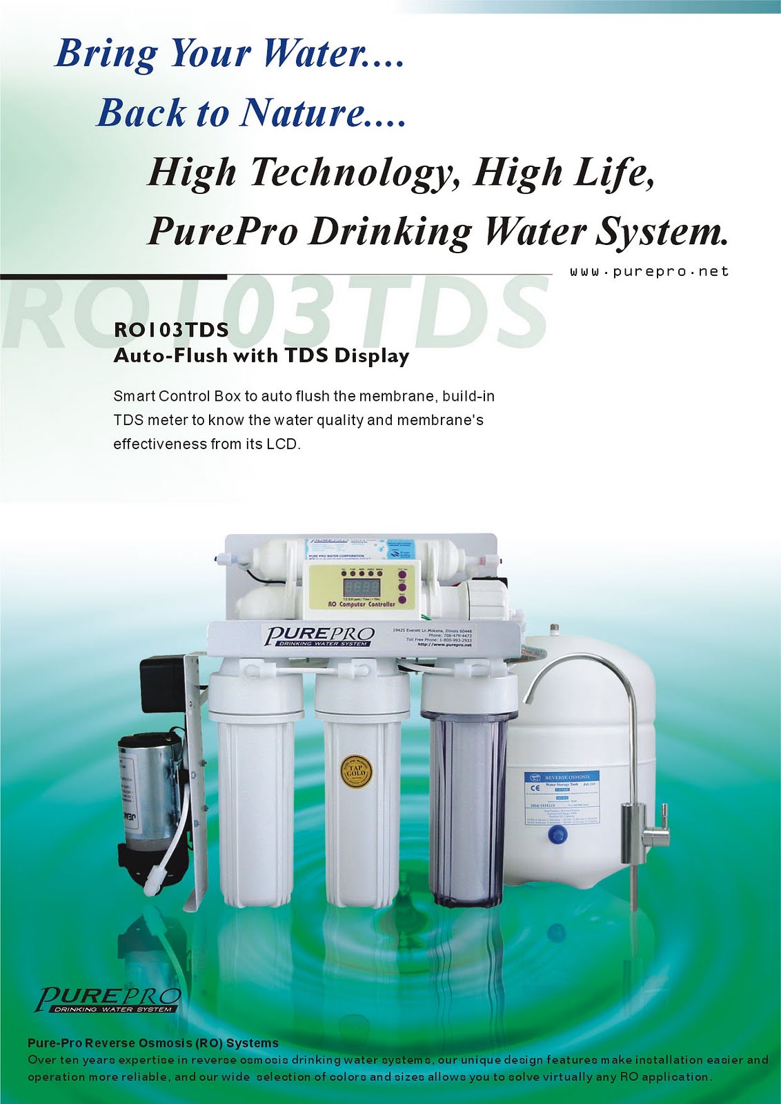 PurePro® RO103TDS Reverse Osmosis Pure Water Filtration System