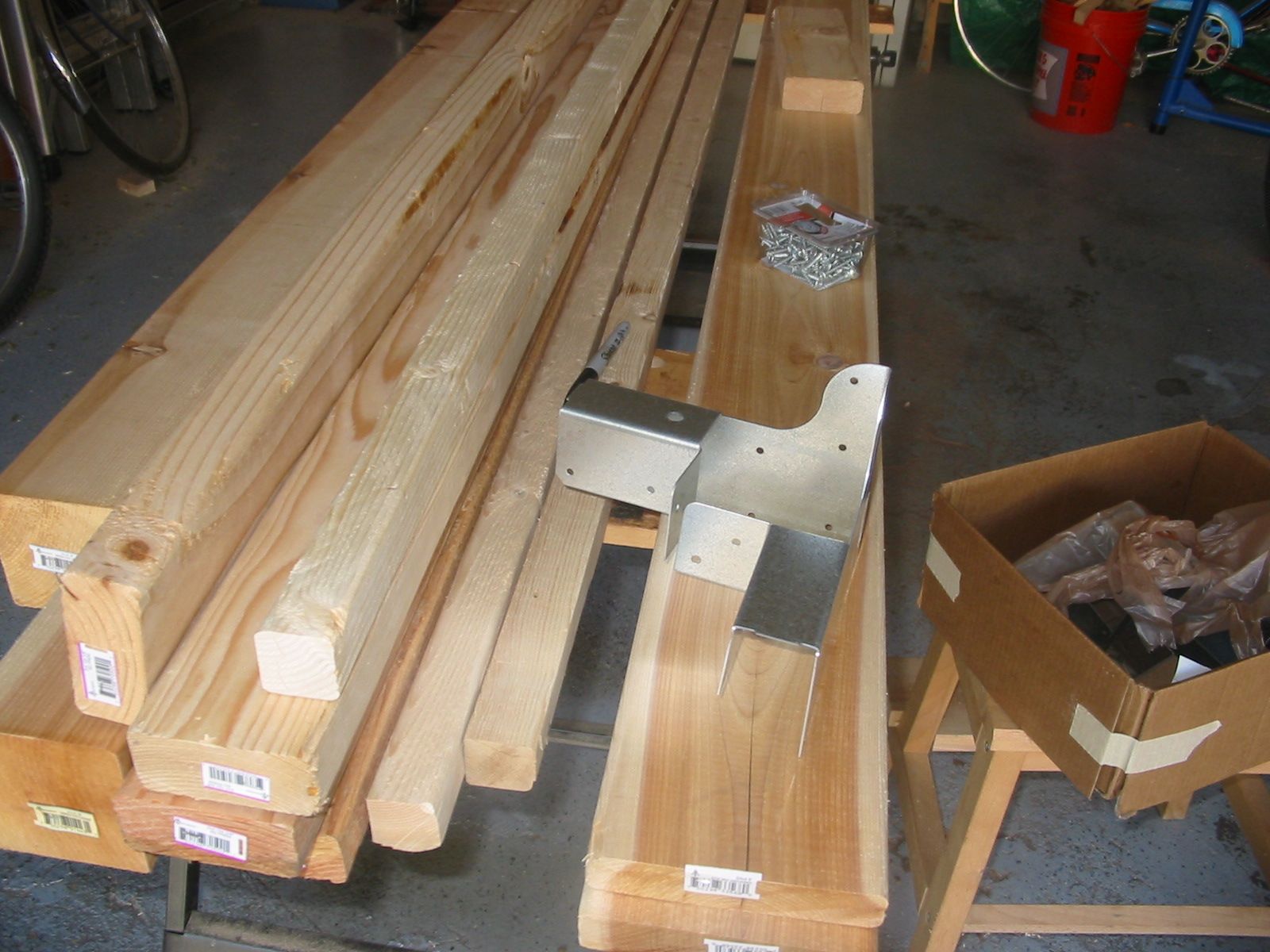 Selkie Wood Works Bed frame out of construction brackets and lumber