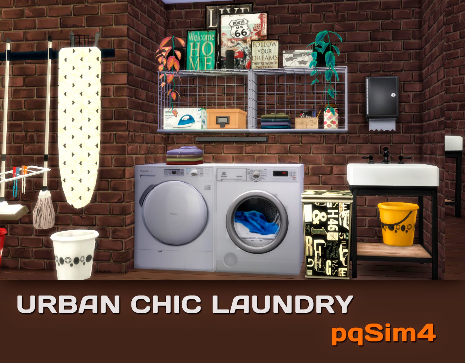Washing Machine The Sims 4 Urban Chic Laundry. Sims 4 Custom Content.