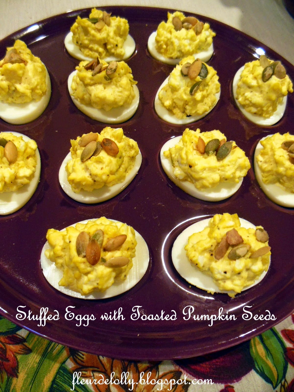 Fleur de Lolly Stuffed Eggs with Toasted Pumpkin Seeds