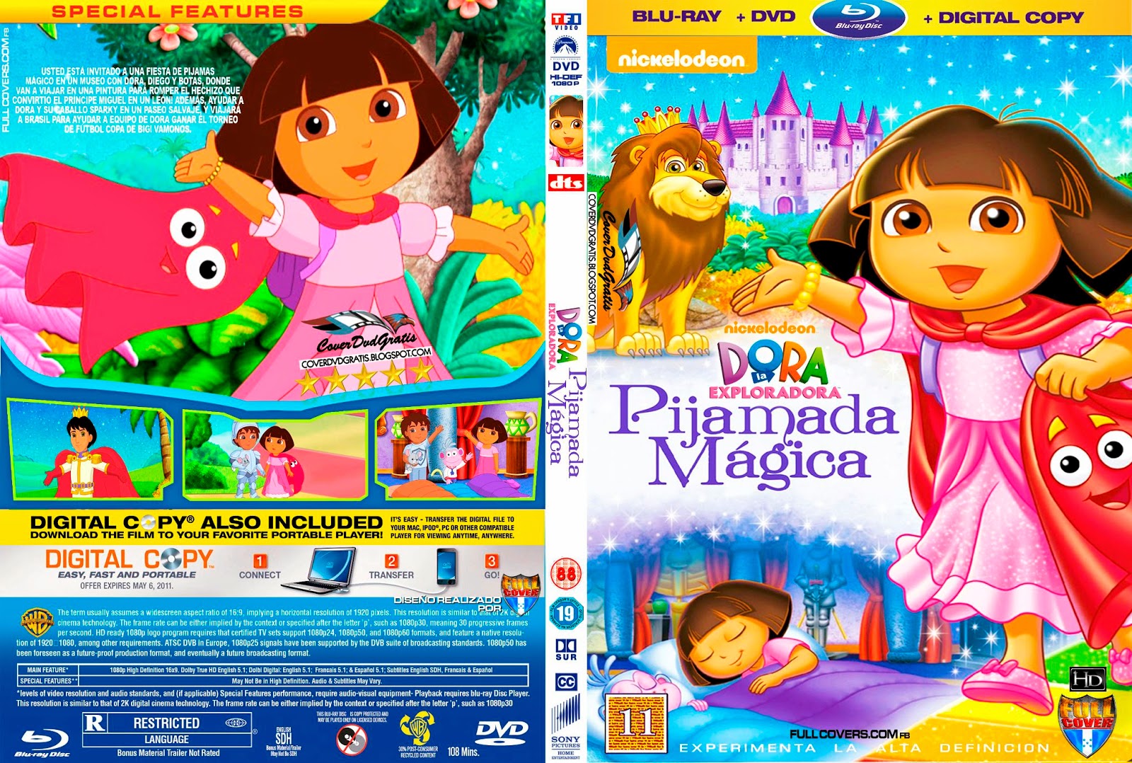 Dora The Explorer’s Magical Sleepover 2014 DVD COVER CoverDVDgratis.