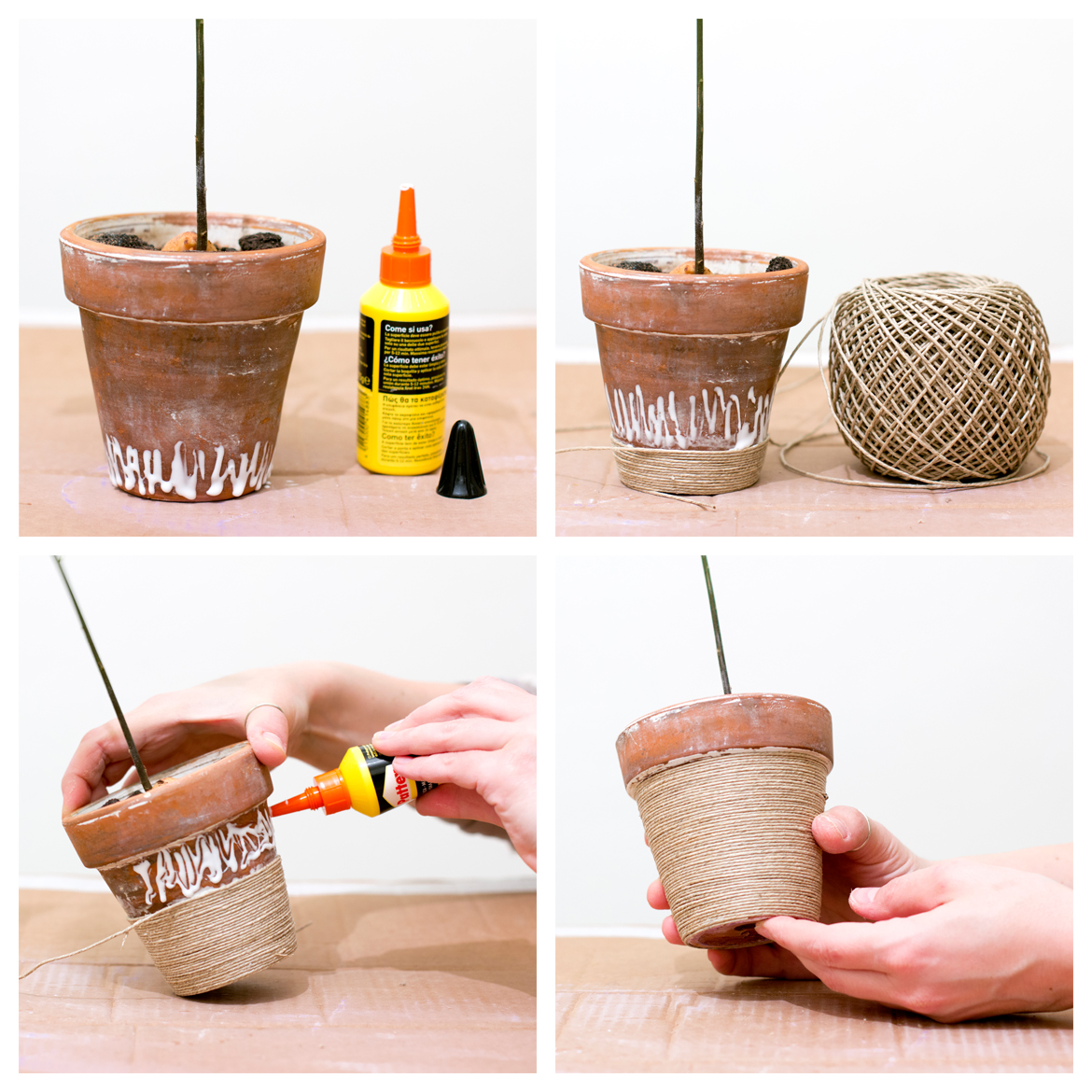 Jo handmade design Plant Pots of Twine