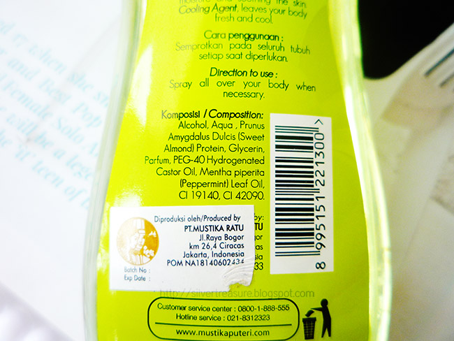 Mustika Puteri Body Spray Lime Jasmine Silver Treasure