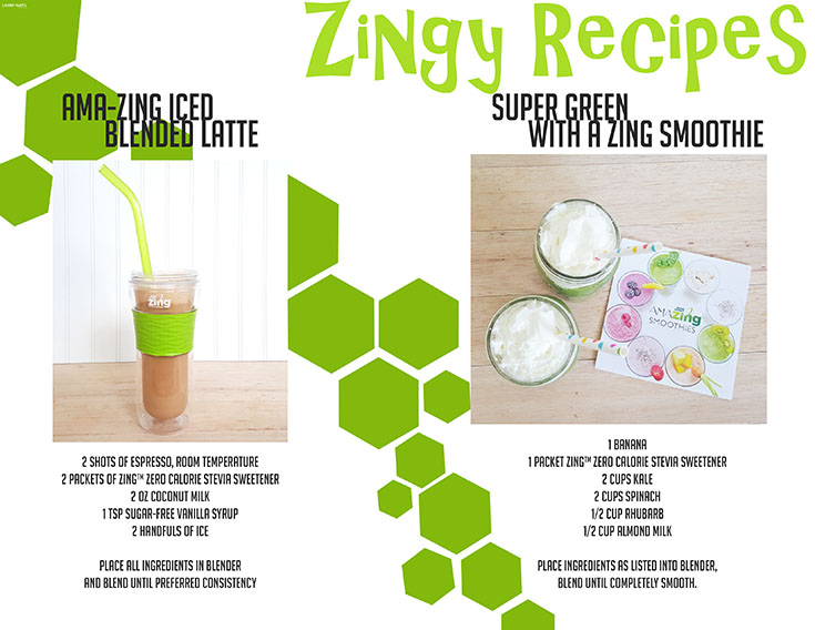 Ama-Zing Iced Blended Latte & Super Green with a Zing Smoothie