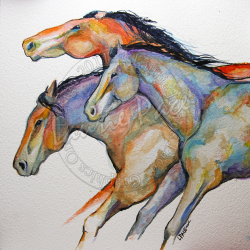 Equine Artists International Three Painted Ponies by Texas Equine
