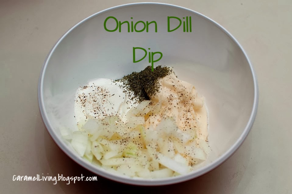 Caramel Living Homemade Chips with Onion Dill Dip