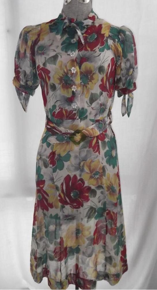 cute 30s chiffon dress | Vintage outfits, Retro outfits, 1930s fashion