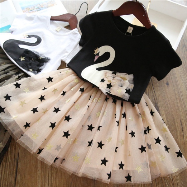 Bling Star Dress 2pcs Set Children Clothing Dresses
