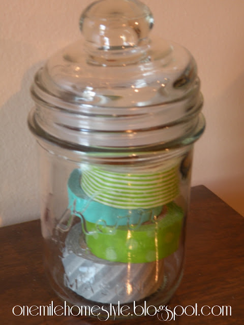 Washi tape in a mason jar